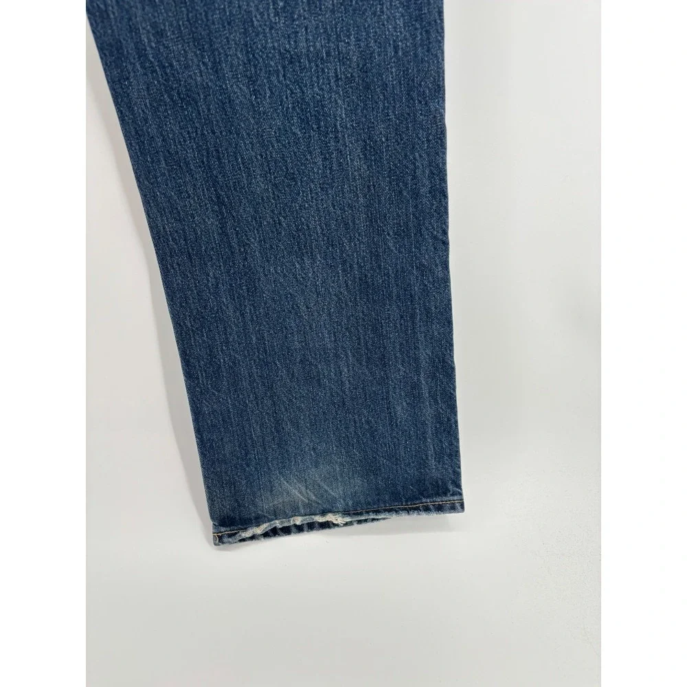 Abercrombie & Fitch Mens Blue Denim Whiskered Straight Leg Jeans 31x30